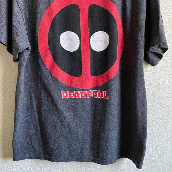 4/$25 Marvel TShirt Deadpool Comics Simple Distressed Logo Shield Gray Men XL - Picture 4 of 9
